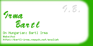 irma bartl business card